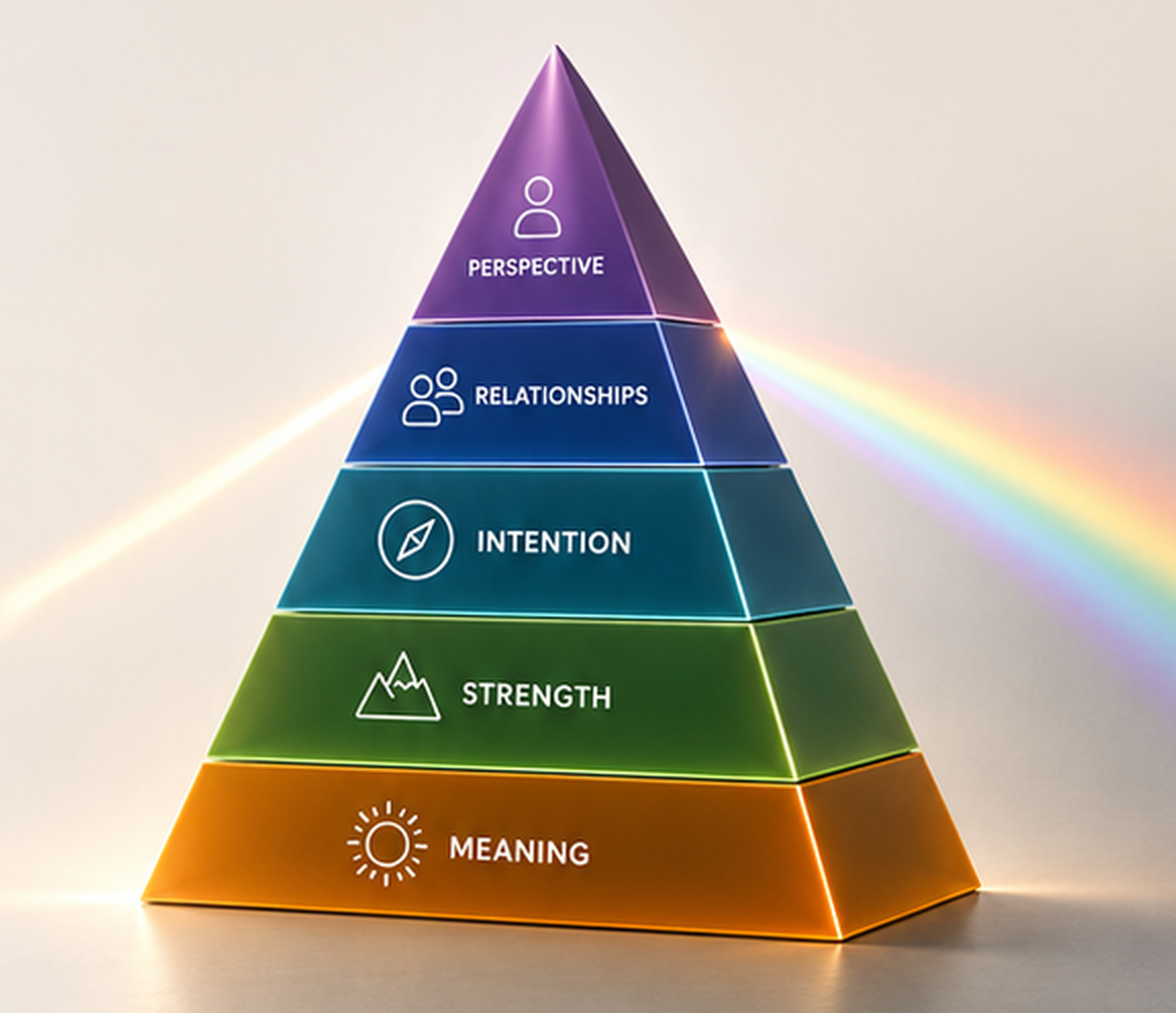 The PRISM Model — a luminous pyramid of five dimensions
